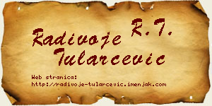 Radivoje Tularčević vizit kartica
